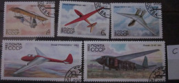 RUSSIA ~ 1982 ~ S.G. NUMBERS 5256 - 5260, ~ 'LOT C' ~ GLIDERS. ~ VFU #03631 - Gebruikt