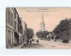 EPERNAY : Rue Des Mariniers Et Eglise Notre-Dame, Gare Du C. B. R. - état - Epernay