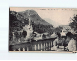 LOURDES : Vue Prise De La Terrasse De La Villa Notre-Dame De Sion - état - Lourdes