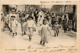 CORSE - UN MARIAGE A AJACCIO - Cortège D'enfants Sur Le Cours Grandval - Carte Précurseur L. Cardinali 1902 - Ajaccio