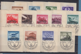 Dt. Reich Wehrmacht-Satz 1944 Mi-Nr. 873-85 Auf Briefst. So.-O MÜNCHEN 20.4.1944 - Used Stamps