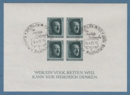 Deutsches Reich 1937 Hitler Block Ungezähnt  Mi.-Nr. Block 8 Mit So.-O BERLIN - Usados