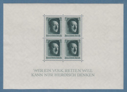 Deutsches Reich 1937 48. Geburtstag Hitlers Mi.-Nr. Block 7 **  - Unused Stamps