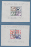 Deutsches Reich Olympiade Berlin 1936 Blockpaar Mit Sonder-O, Einwandfrei ! - Used Stamps