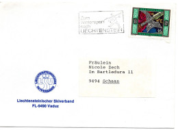 64242 - Liechtenstein - 1985 - 35Rp Hellebarde EF A Bf VADUZ - ... WINTERSPORT ... -> Schaan - Sci