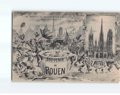 ROUEN : ""Le Pot De Chambre De La Normandi"", Carte Souvenir, La Cathédrale - état - Rouen