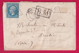 N°22 GC 5051 ORAN ALGERIE BM ENCADRE MARITIME POUR BASTIA CORSE LETTRE - 1849-1876: Klassik