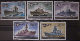 RUSSIA ~ 1982 ~ S.G. NUMBERS 5270 - 5274, ~ SOVIET NAVAL SHIPS. ~ MNH #03632 - Ongebruikt