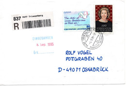 64244 - Liechtenstein - 1995 - 3,00Fr Fuerstin MiF A R-Bf TRIESENBERG -> Deutschland - Storia Postale