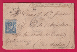 N°90 BREST 1892 POUR CORPS OCCUPATION DU TONKIN BAIS D'ALONG HANOI BATEAU L'ARQUEBUSE SIGNE ROUMET LETTRE - 1877-1920: Période Semi Moderne