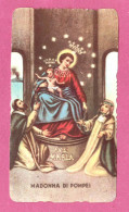 Santino, Holy Card- Madonna Di Pompei. Con Approvazione Ecclesiastica. Dim. 107x 58mm - Devotion Images