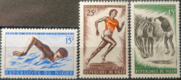 LP3844/2274 - NIGER - 1963 - Jeux Sportifs à Dakar - SERIE COMPLETE - N°120 à 122 NEUFS** - Níger (1960-...)