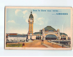 LIMOGES : Carte Souvenir, La Gare, Système Dépliant - Très Bon état - Limoges