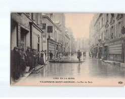 VILLENEUVE SAINT GEORGES : Crue De La Seine, La Rue De Paris - Très Bon état - Villeneuve Saint Georges