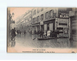 VILLENEUVE SAINT GEORGES : Crue De La Seine, La Rue De Paris - Très Bon état - Villeneuve Saint Georges