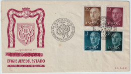 ESPAGNE / ESPAÑA - 1955 Ed.1143, 1147, 1152 Y 1159 Sobre Carta Primer Dia (c.50€) - Briefe U. Dokumente