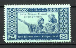 Reklamemarke Hutten-Sickingen-Denkmal Vor Der Ebernburg, Blau  - Erinnofilia