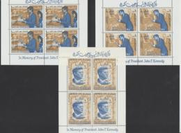 RAS AL-KHAIMA - 1966 In Memory Of J. F. Kennedy Set Of Three Sheets. MNH ** - Ras Al-Khaimah