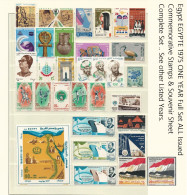 Egypt EGYPTE 1975 ONE YEAR Full Set ALL Issued STAMPS Commemorative & Souvenir Sheet - Egypt Stamp - Nuevos