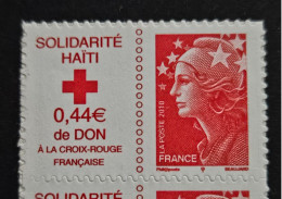 France 2010  Autoadhésif  N° 388(TVP) Rouge+0,44€, Solidarité Haïti - Unused Stamps