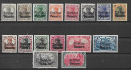 GERMANIA ANTICHI STATI 1919  BAVIERA  SOPRASTAMPATI  UNIF. 136-151 MLH VF - Neufs