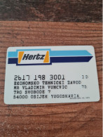 Old Card - Old Credit Card, Yugoslavia, HERTZ - Altri & Non Classificati