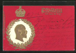 Embossed Pc König Edward VII. Von England, God Save The King  - Familles Royales
