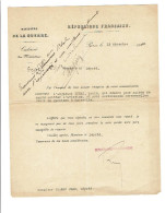 PARIS-MARSEILLE & SENS 13/12/1920 & 20/8/1913- 2 Lettres Du Ministre De La Guerre (député VIDAL& Sénateur CORNET) 1272 - Documents