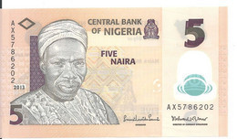 NIGERIA 5 NAIRA 2013 UNC P 38 D - Nigeria