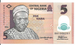 NIGERIA 5 NAIRA 2014 UNC P 38 E - Nigeria