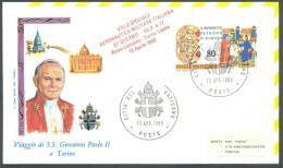 Vatican 1980, Pope Paul John II Visit Turin, Special Cover - Otros & Sin Clasificación