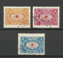 JUGOSLAVIA Jugoslawien 1946 Michel 494 - 496 O - Used Stamps