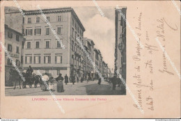 Af767 Cartolina Livorno Citta' Corso Vittorio Emanuele Inizio 900 Toscana - Livorno