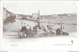 Ao317 Cartolina Spalato Fontana Monumentale E Marina Inizio 900  Croazia - Andere & Zonder Classificatie