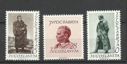 JUGOSLAVIA Jugoslawien 1952 Michel 693 - 695 MNH J. B. Tito 60th Birthday - Unused Stamps