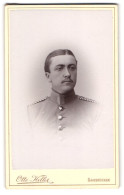 Fotografie Otto Hiller, Saarbrücken, An Der Neuen Brücke, Portrait Soldat, Schulterstück Einjährig Freiwilliger  - Anonieme Personen