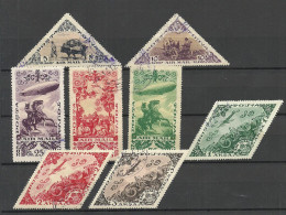 TUVA Touva Tannu Tuwa 1936 = 8 Values From Set Michel 99 - 106 O Flugpost Air Mail Zeppelin Zeppeline - Touva