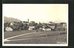 AK Wildsteig, Ortsansicht Gegen Alpenkette  - Autres & Non Classés