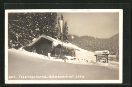 AK Tegernsee, Café Hubertushütt`n Im Schnee  - Tegernsee