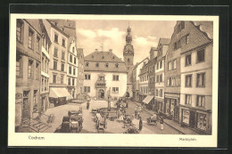 AK Cochem, Marktplatz Mit Geschäften & Brunnen  - Cochem