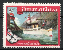 Reklamemarke S.M. Yacht Hohenzollern Passiert Das Gebirge, Immalin-Schuhputz, Serie 5, Bild 1  - Erinofilia