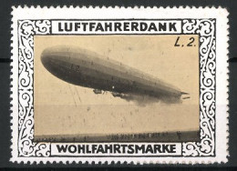 Reklamemarke Zeppelin L. 2. In Fahrt, Luftfahrerdank Wohlfahrtsmarke  - Erinofilia