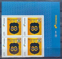 SI 21 Brazil Institutional Stamp 80 Years Federal Military Police 2024 Block Of 4 Vignette Correios - Personalizzati