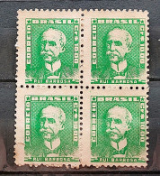 Brazil Regular Stamp RHM 508 Great-granddaughter Rui Barbosa 1960 Block Of 4 Circulated 2 - Usados