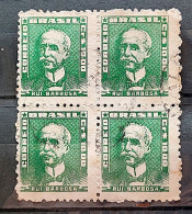Brazil Regular Stamp RHM 508 Great-granddaughter Rui Barbosa 1960 Block Of 4 Circulated 3 - Gebruikt