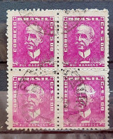 Brazil Regular Stamp RHM 507 Great-granddaughter Rui Barbosa 1961 Block Of 4 Circulated 1 - Gebruikt