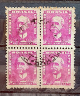 Brazil Regular Stamp RHM 502 Great-granddaughter Rui Barbosa 1956 Block Of 4 Circulated 6 - Usati