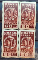 C 354 Brazil Stamp Spring Games Rio De Janeiro Sport 1954 Block Of 4 - Unused Stamps