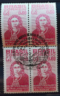 C 351 Brazil Stamp Nisia Floresta Mulher Education Direito 1954 Block Of 4 CBC RJ 2 - Neufs