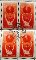 C 353 Brazil Stamp World Basketball Championship Map 1954 Block Of 4 CPD RJ MH - Unused Stamps